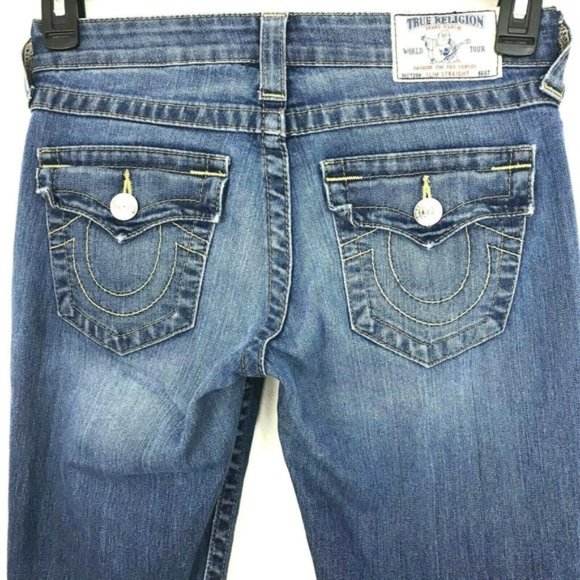 True Religion Slim Straight Jeans Low Rise 27 - Picture 3 of 3